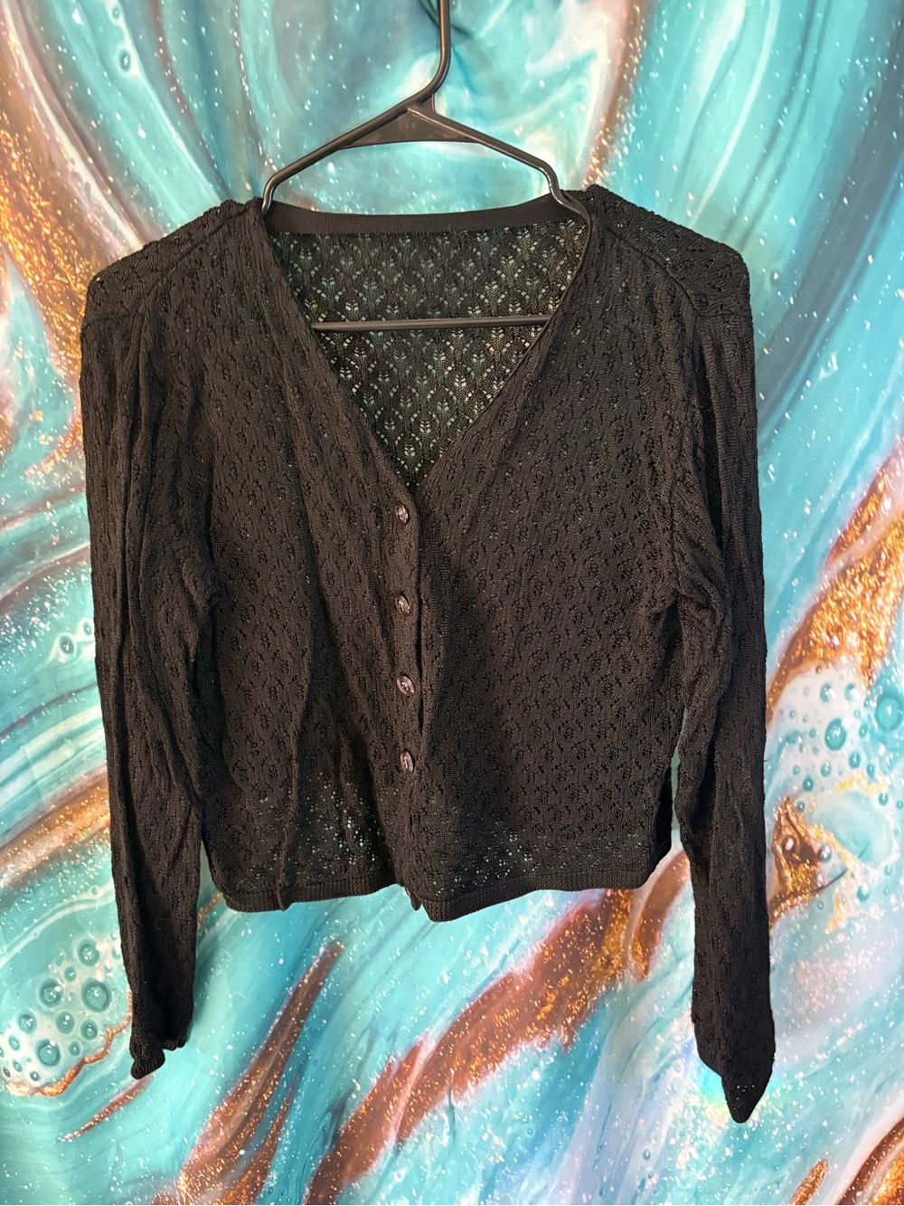Classic Black V-Neck Knit Cardigan - Women's Sweater